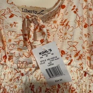 Liberty Love Ivory and Rust Floral Dress